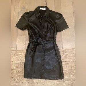 Black Leather Mini Dress